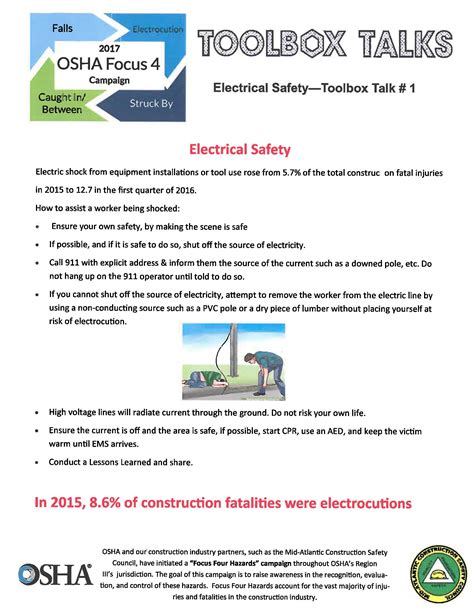 electrical contractors tool box talks|electrical toolbox talk template.